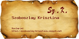 Szoboszlay Krisztina névjegykártya